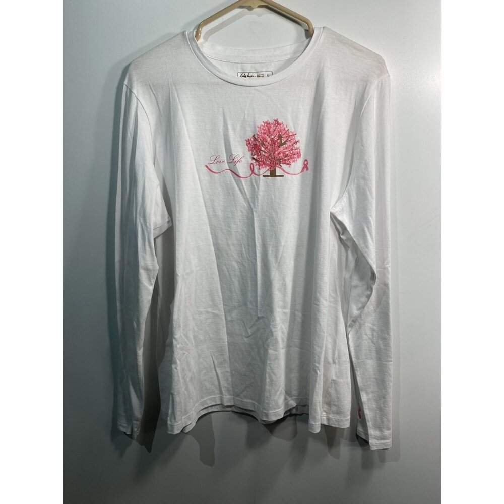Lady Hagen White and Pink Long Sleeve Tee
